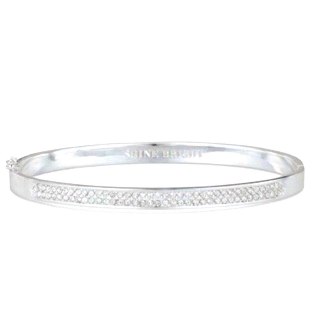 Stella & Dot | Pavé+Silver Crystal Encrusted ShineBright💫Bangle Bracelet - Picture 6 of 6